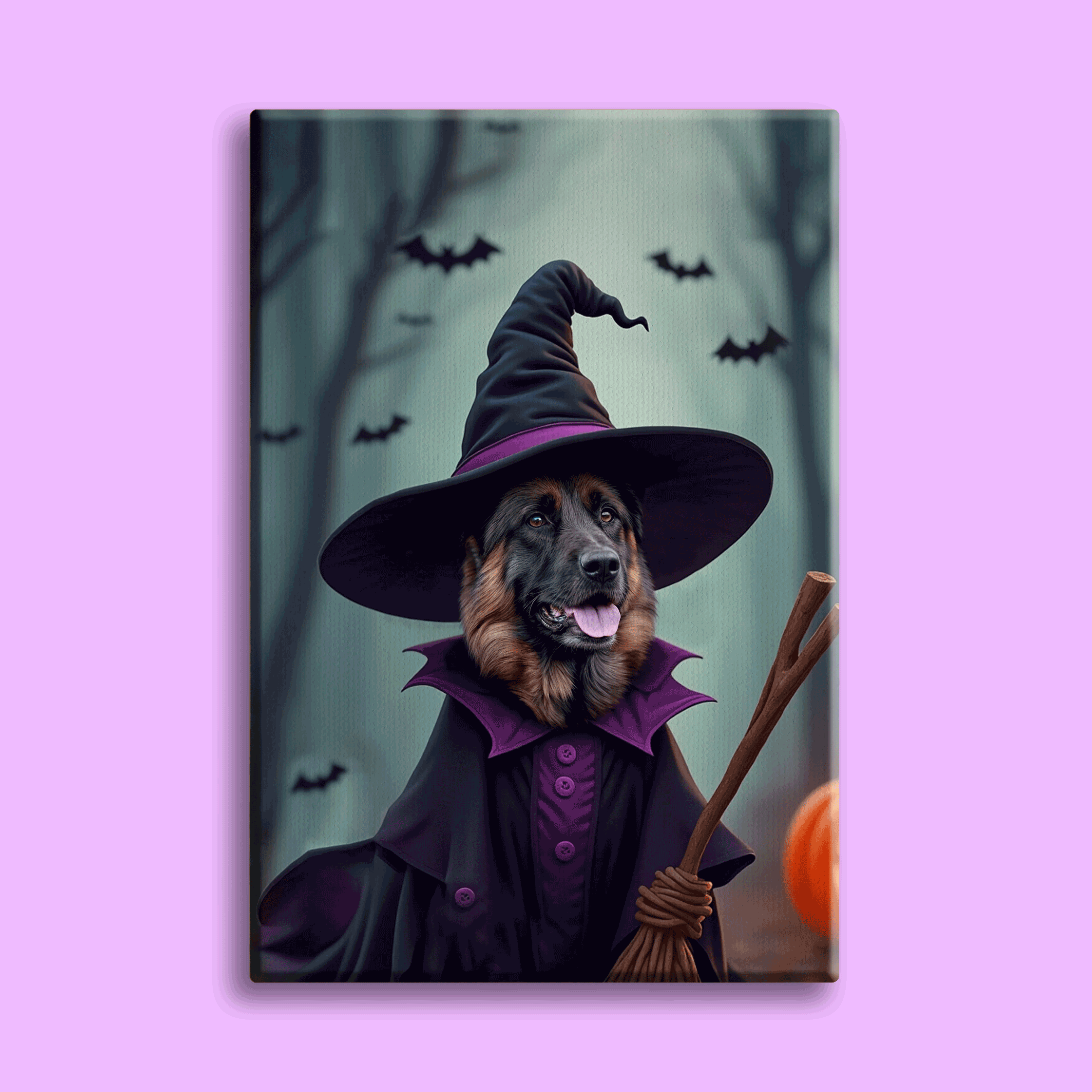 Pet Witch Halloween Pet Portrait - Custom Pet Portrait